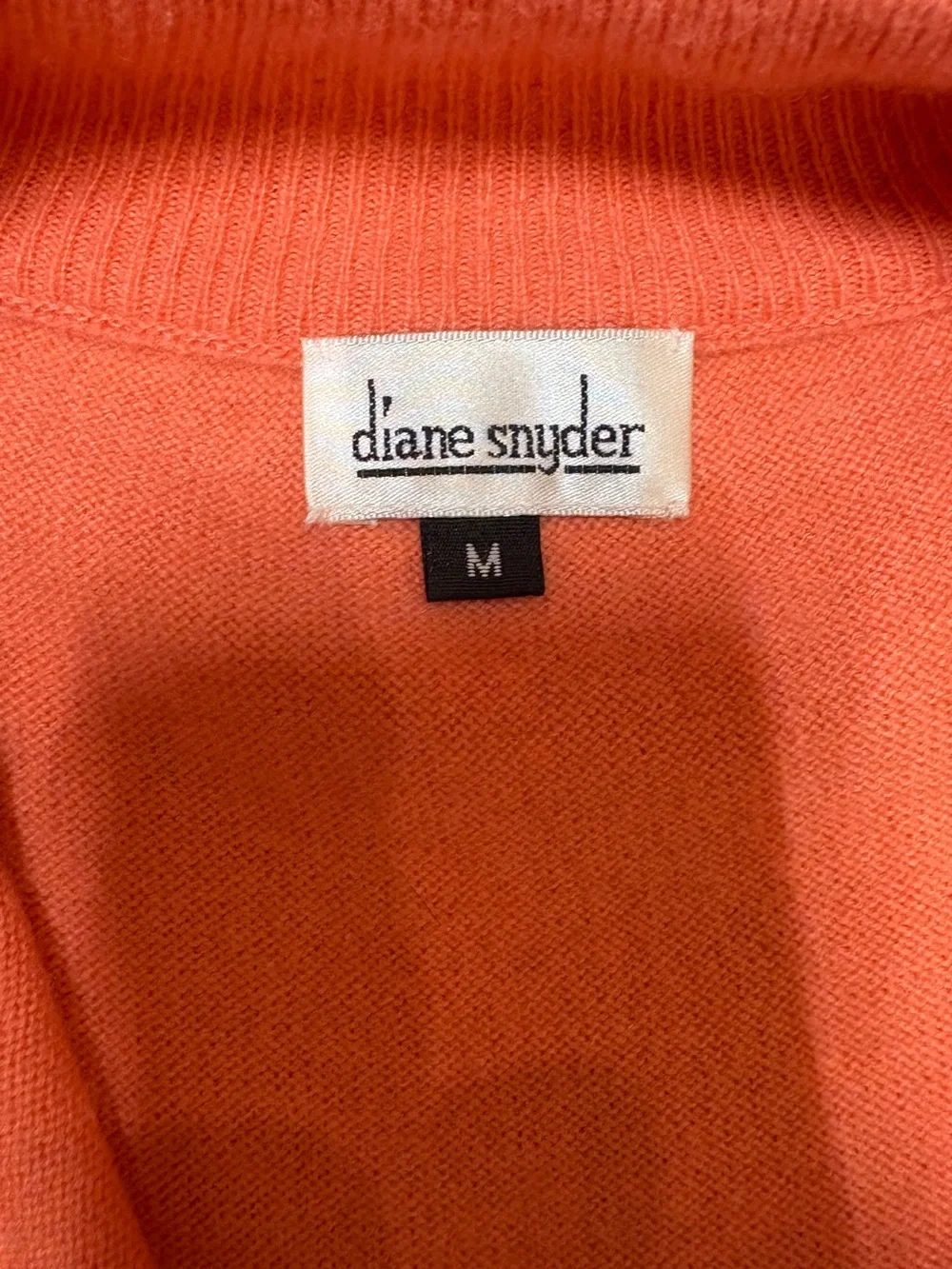 Diane Snyder 100% Cashmere Colorblock Striped Quarter-Zip Sweater Size Medium M